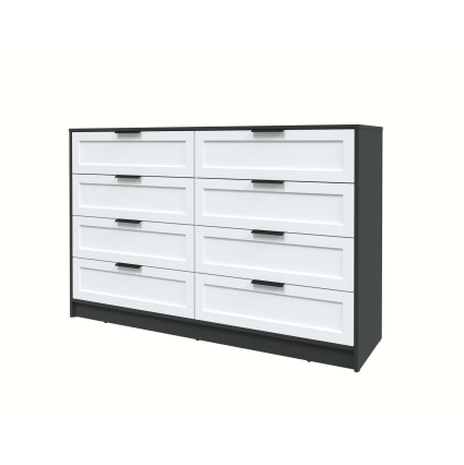 Kомод Тренд КТ-К157 (Антрацит ЛДСП/ Белый ЛМДФ) Ш1565 В1020 Г451